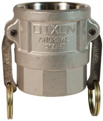 Dixon 100-D-SS，凸轮和沟槽型D型耦合器x内孔NPT, 1