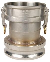 Dixon 1015-DA-AL，凸轮和凹槽减少耦合器x适配器，DA型，1“x 1-1/2”，铝，250psi，丁腈橡胶n