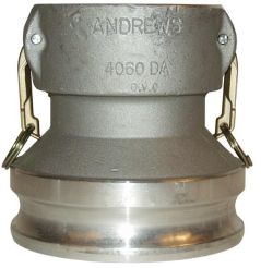 Dixon 2040-DA-AL，凸轮和凹槽减少耦合器x适配器，DA型，2“x 4”，铝，100 PSI，丁腈橡胶n