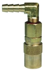 Dixon 2CM9S2-B-E, cm系列工业模具互换无阀连接器90°软管倒钩，1/4”软管ID, 1/4”阀体，1.98”长度，黄铜