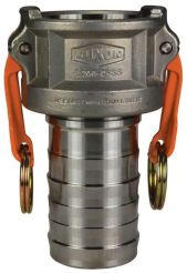 Dixon L100-C-SS，排气锁™安全凸轮和槽型C耦合器x软管柄，1”，316不锈钢，250psi，丁腈橡胶