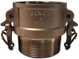 Dixon RB100BL，凸口锁™凸轮和槽型B型耦合器x Male NPT, 1”，316不锈钢，250 PSI，丁腈橡胶
