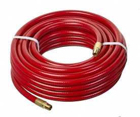 Kuri TecHS1184-04X25, 1/4 in. ID x 25 ft, Red Utility Grade PVC Air Tool Hose Assembly